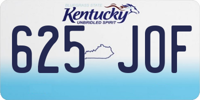 KY license plate 625JOF