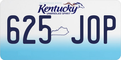 KY license plate 625JOP