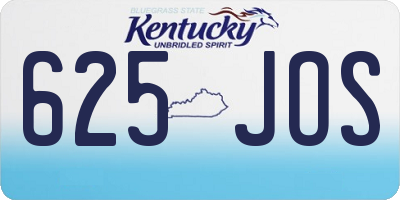 KY license plate 625JOS