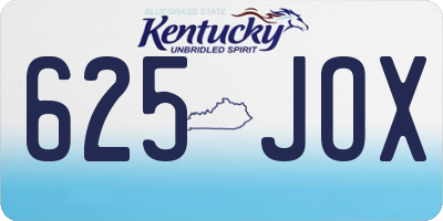 KY license plate 625JOX