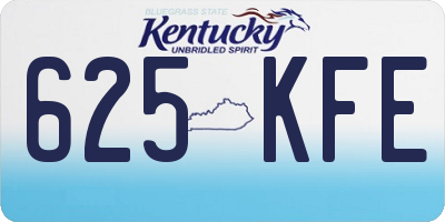 KY license plate 625KFE