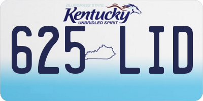 KY license plate 625LID