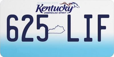 KY license plate 625LIF
