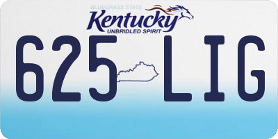 KY license plate 625LIG