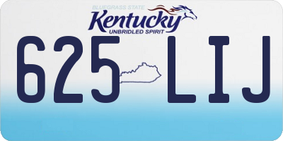 KY license plate 625LIJ