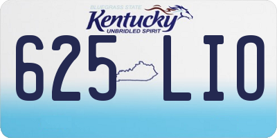 KY license plate 625LIO