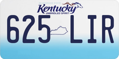 KY license plate 625LIR