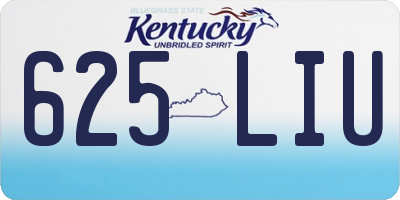 KY license plate 625LIU