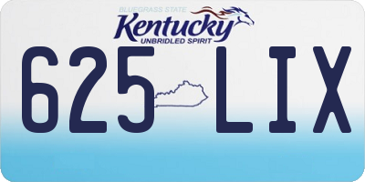KY license plate 625LIX