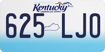 KY license plate 625LJO