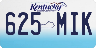 KY license plate 625MIK