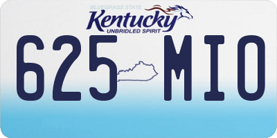 KY license plate 625MIO