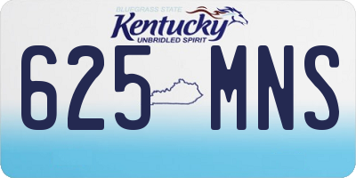 KY license plate 625MNS