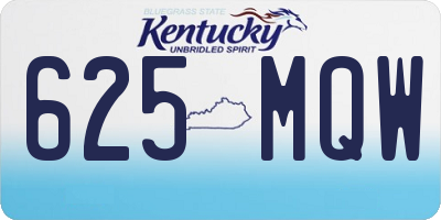 KY license plate 625MQW