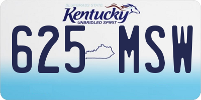 KY license plate 625MSW