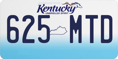 KY license plate 625MTD