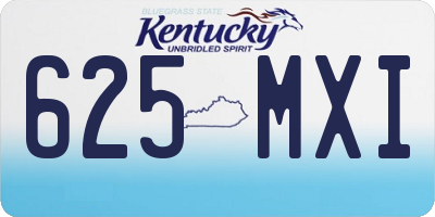 KY license plate 625MXI