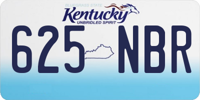 KY license plate 625NBR