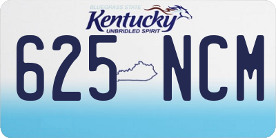 KY license plate 625NCM