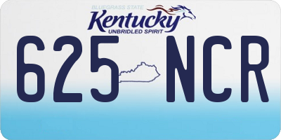KY license plate 625NCR