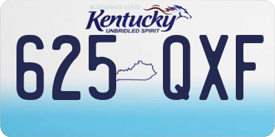 KY license plate 625QXF