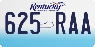 KY license plate 625RAA