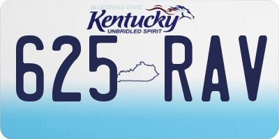 KY license plate 625RAV