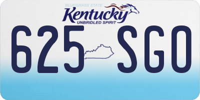 KY license plate 625SGO