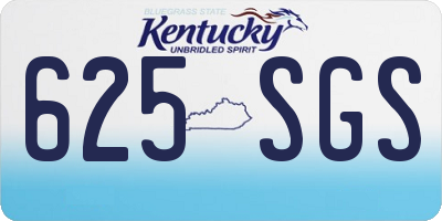KY license plate 625SGS