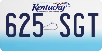 KY license plate 625SGT