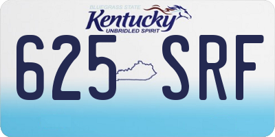 KY license plate 625SRF