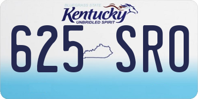 KY license plate 625SRO