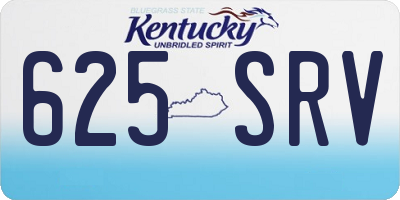 KY license plate 625SRV
