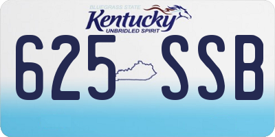 KY license plate 625SSB