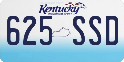 KY license plate 625SSD