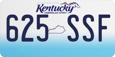 KY license plate 625SSF
