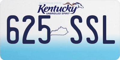 KY license plate 625SSL
