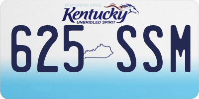 KY license plate 625SSM