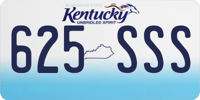 KY license plate 625SSS