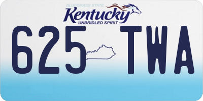 KY license plate 625TWA