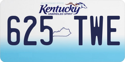 KY license plate 625TWE