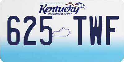 KY license plate 625TWF