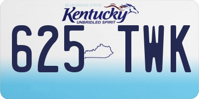 KY license plate 625TWK
