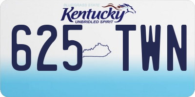 KY license plate 625TWN