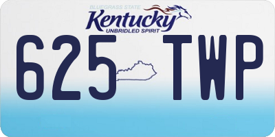 KY license plate 625TWP