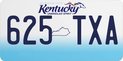 KY license plate 625TXA