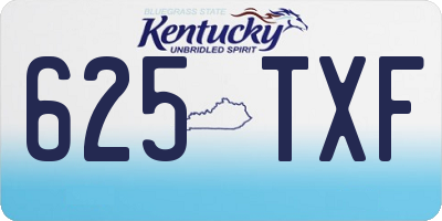 KY license plate 625TXF