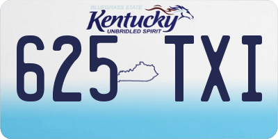 KY license plate 625TXI