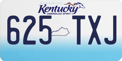 KY license plate 625TXJ