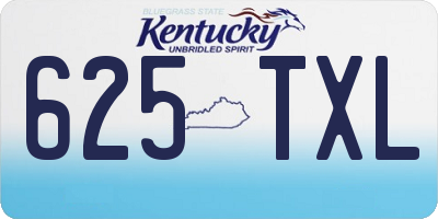 KY license plate 625TXL